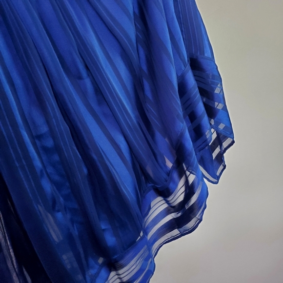 Size 16 Blue Tie-Waist Cocktail Dress by Carmen Marc Valvo - Luxe - Picture 9 of 9